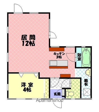 富良野線 西御料駅 徒歩12分 2階建 築24年の間取り写真