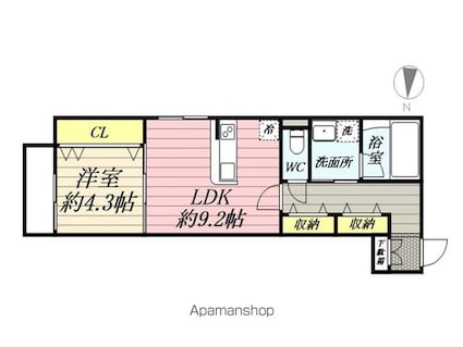 ＬＡ・ＬＡ[1LDK/40.18m2]の間取図