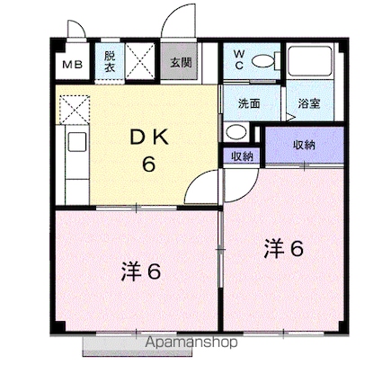 サン住吉[2DK/40.57m2]の間取図