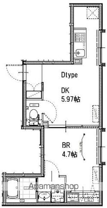 東京都杉並区上井草３丁目[1DK/27.38m2]の間取図
