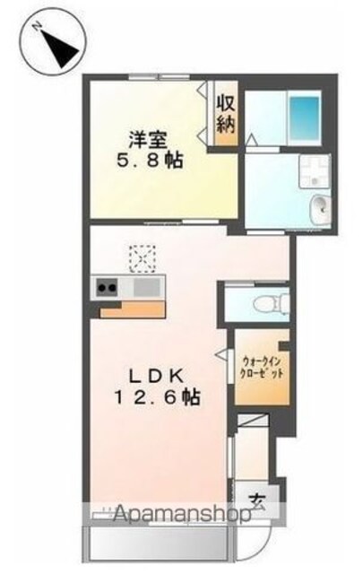 サンコートＫⅡ[1LDK/45.21m2]の間取図