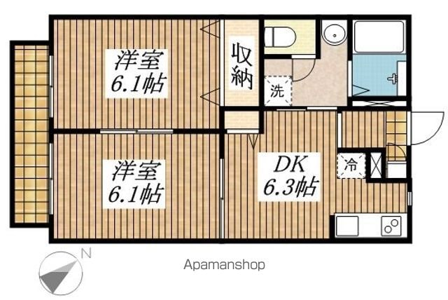 【日野市石田のアパートの間取り】