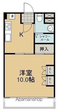 ビレッタ静岡[1K/31.5m2]の間取図