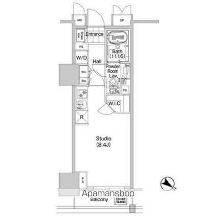 コンフォリア蒲田[1R/25.2m2]の間取図