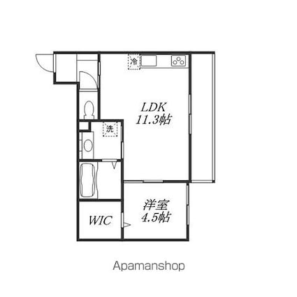 滋賀県栗東市下鈎[1LDK/41.01m2]の間取図