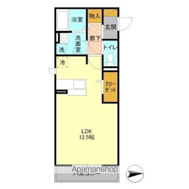 グランドゥール三笠山[1R/33.12m2]の間取図