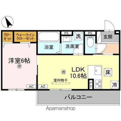 エレガンス　ビュー[1LDK/41.71m2]の間取図
