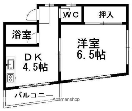 ダイヤモンドビューミツイ[1DK/26.73m2]の間取図