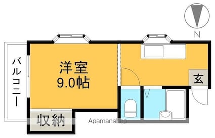 ブライトハウス[1R/20m2]の間取図