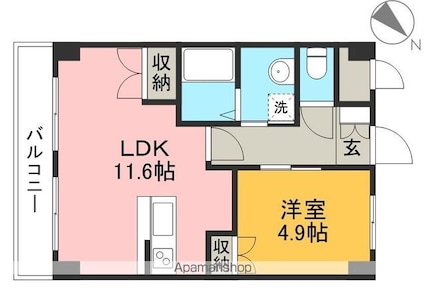 セゾン・コアＴＮ（仲田町）[1LDK/40.39m2]の間取図