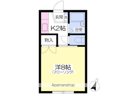 エスポワール子平町[1K/23.5m2]の間取図