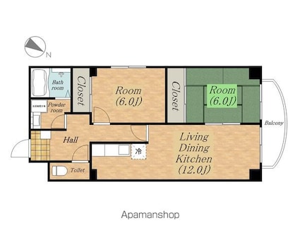 マンショングレース[2LDK/60.5m2]の間取図