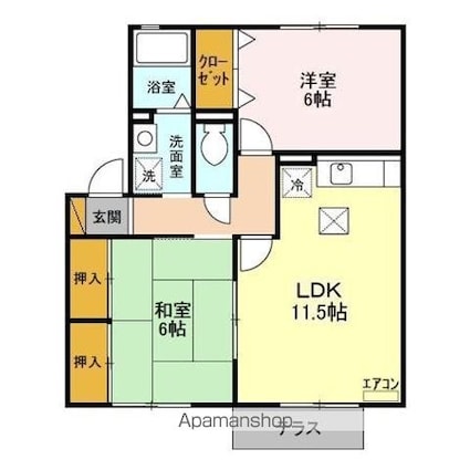 ラ・ルーン[2LDK/55.44m2]の間取図