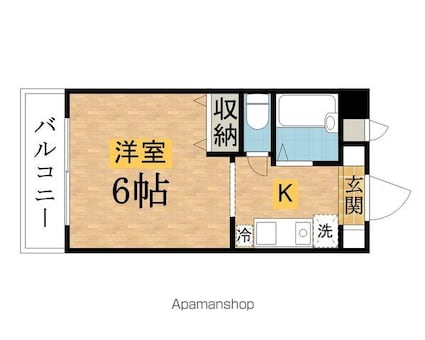 びおら女子学生寮[1K/20m2]の間取図