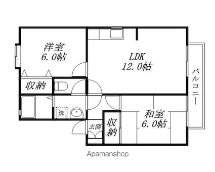 コートパル守山[2LDK/53.44m2]の間取図
