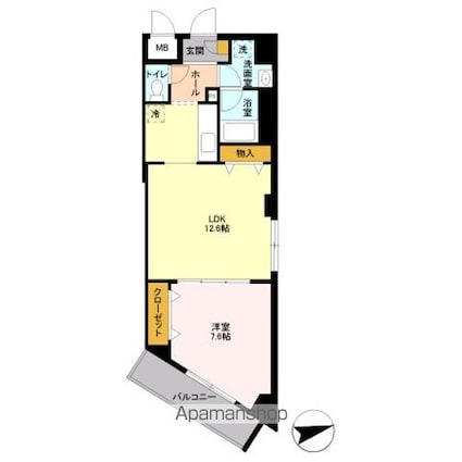 アビティ用賀[1LDK/47.76m2]の間取図