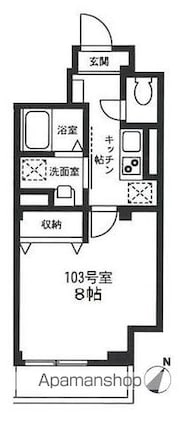 ＫＥＮ　ＨＥＩＭ　ケンハイム[1K/28.03m2]の間取図