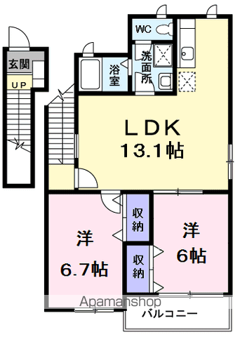 【あきる野市山田のアパートの間取り】