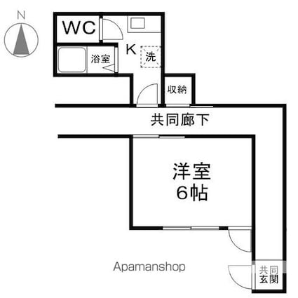 長野県長野市若里４丁目[1K/17.39m2]の間取図