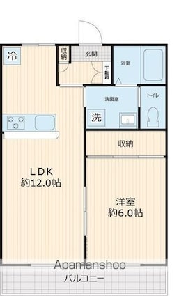 グリーンヒルハイツ[1LDK/41.25m2]の間取図