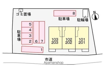 ボンヌ・シャンスⅠ[2LDK/56.68m2]の配置図