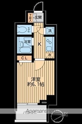 ＨＦ早稲田レジデンスⅡ[1K/21.15m2]の間取図