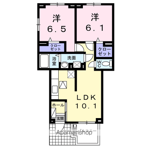 グラン　ソレイユ　Ｔ 101 ｜ 静岡県浜松市中央区葵西２丁目13-10（賃貸アパート2LDK・1階・56.20㎡） その2