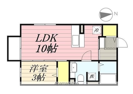東京都立川市曙町１丁目[1LDK/33.61m2]の間取図