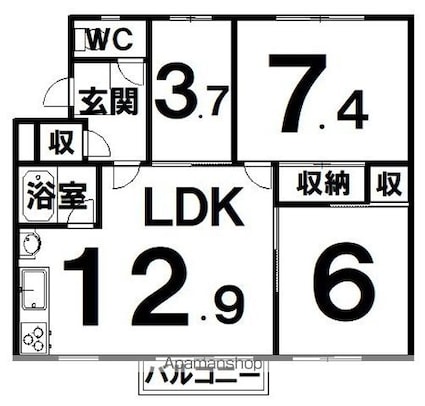 ｍａｒｅ（マーレ）新町[3LDK/63.06m2]の間取図