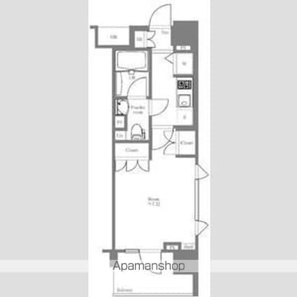 ＡＸＡＳーＷｉｌｌ四谷三丁目Ｓｔａ．[1K/25.46m2]の間取図