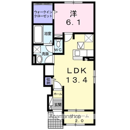 ｂｌｏｓｓｏｍ　Ａ[1LDK/50.49m2]の間取図