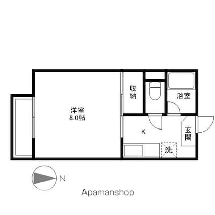 長野県長野市三輪８丁目[1K/24.79m2]の間取図