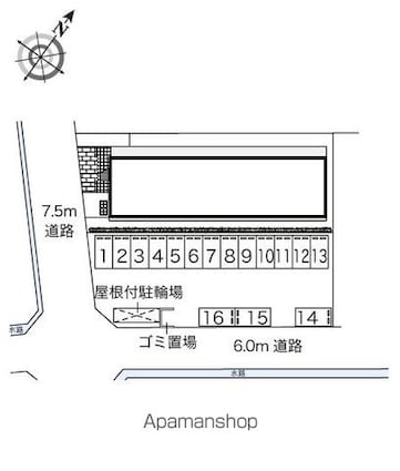 レオパレス喜多Ⅰ[1K/22.35m2]の配置図