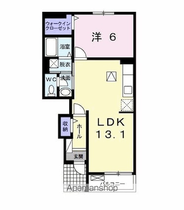 ジュネス　ド　アイサ[1LDK/45.33m2]の間取図