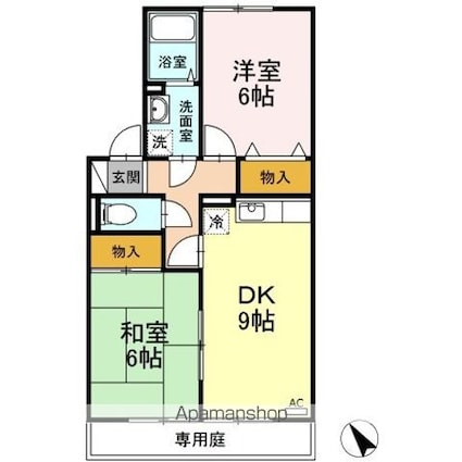 エスポワールタガワＩＩ[2DK/50.39m2]の間取図