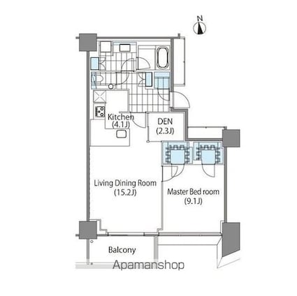 コンフォリア新宿イーストサイドタワー[1LDK/72.69m2]の間取図