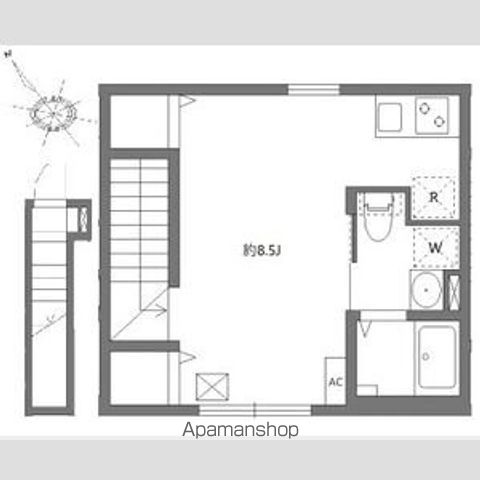 アベリアハイム[1R/23.84m2]の間取図