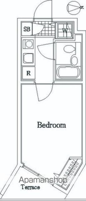 フェニックス芦花公園駅前弐番館[1K/18.68m2]の間取図
