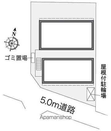 レオパレス豊Ⅲ[1K/19.87m2]の配置図