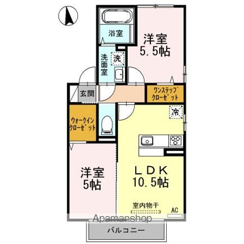 久留米市山川町のアパートの間取り