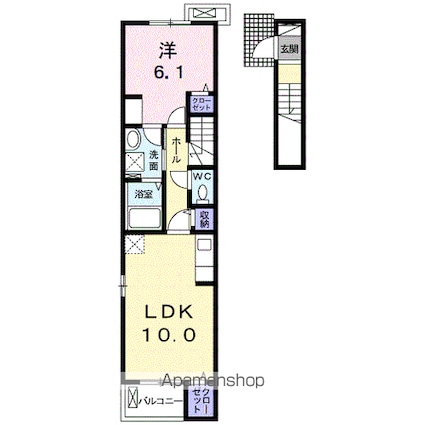 リバーサイド　水明南[1LDK/43.76m2]の間取図