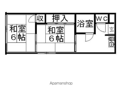 東仙荘[2DK/36.4m2]の間取図