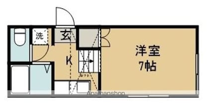 ハミングアップ[1K/21.3m2]の間取図