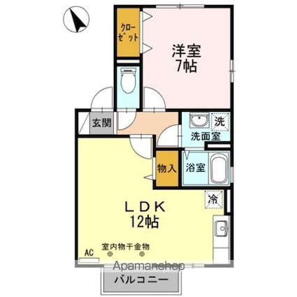 レジデンスＦＵＪＩＹＡＭＡ　ＡＢ[1LDK/45.42m2]の間取図