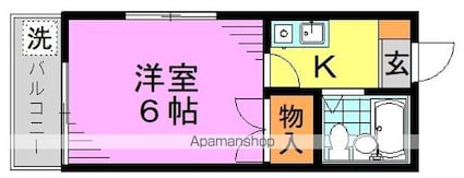 ファーストページ[1K/17m2]の間取図