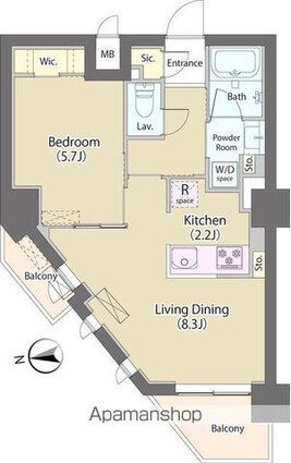 神明公園ハイツ・文京[1LDK/40.05m2]の間取図