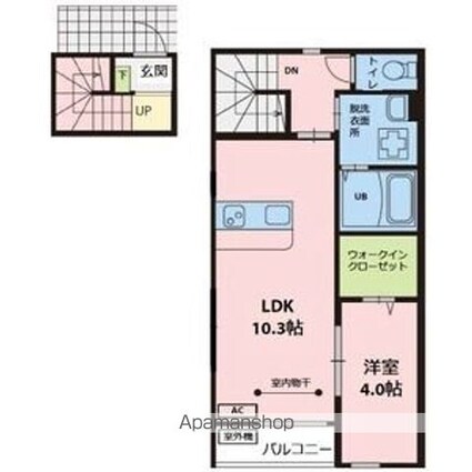 ハドルハシヌマ[1LDK/44.27m2]の間取図
