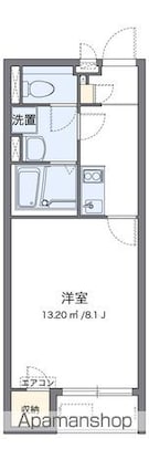 クレイノブーチェ[1K/25.89m2]の間取図