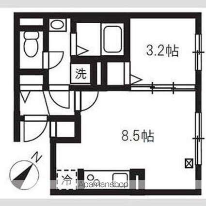 エルファーロ目黒Ⅰ[1LDK/29.08m2]の間取図