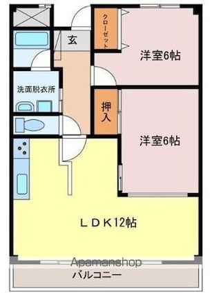 神辺中央マンション[2LDK/66.15m2]の間取図